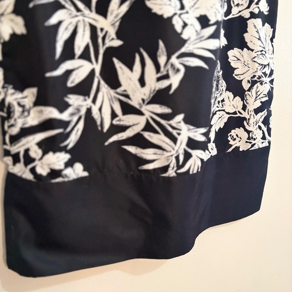 4/$10🎄Vintage Y2K Joe Fresh Black & White Floral Drop Waist Dolman Dress - Picture 9 of 14